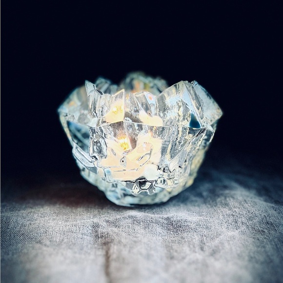 2 Goebel Crystal Meteor Charlottenhutte Votive Candleholders 4” Cubist Glamour - Picture 3 of 14